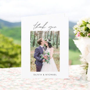 Wedding Thank You Photo Minimalist Card