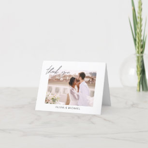 Wedding Thank You Photo Minimalist Card