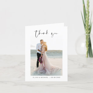 Wedding Thank You Photo Minimalist Card