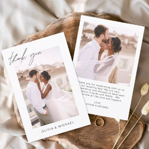Wedding Thank You Photo Minimalist Romantic Card
