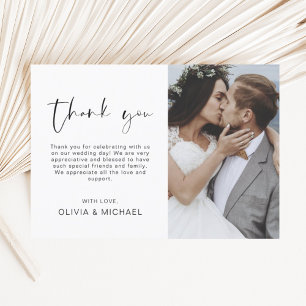 Wedding Thank You Photo Minimalist Simple Card