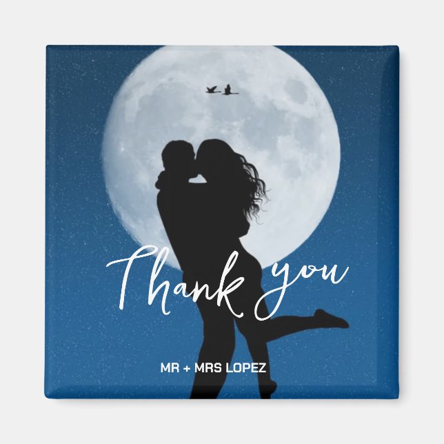 Wedding thank you photo modern magnet (Front)