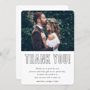 WEDDING THANK YOU photo modern minimal outline