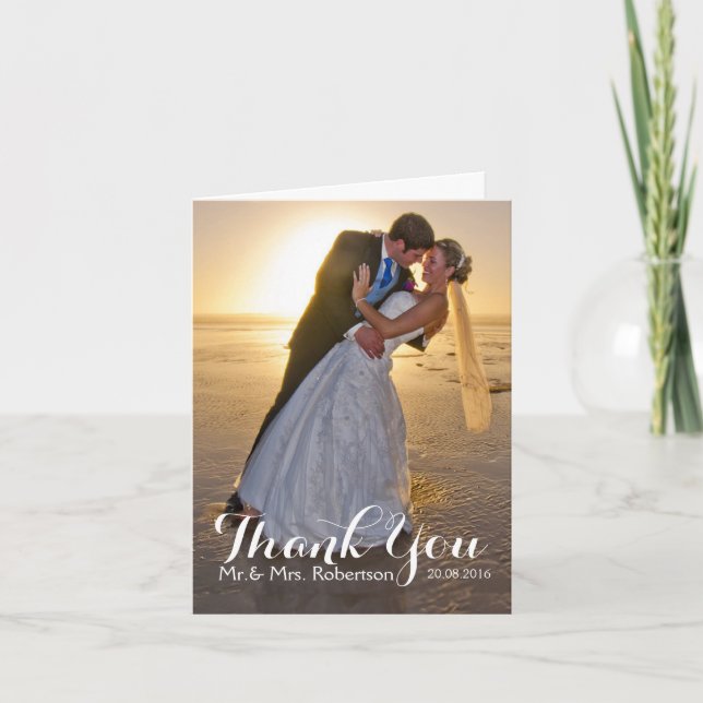 Wedding Thank You Photo Note Card (Front)