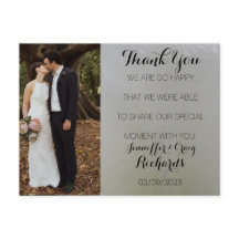 Wedding Thank You Photo Postcard White Floral