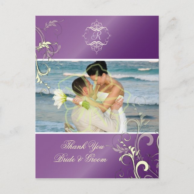 Wedding Thank You Photo postcards, Postcard (Front)