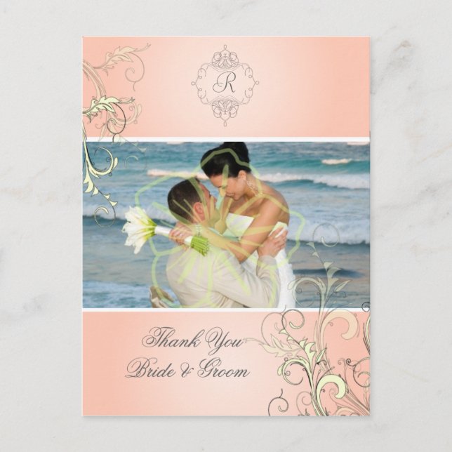 Wedding Thank You Photo postcards, Postcard (Front)