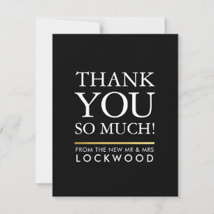 WEDDING THANK YOU photo simple type stack black
