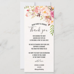 Wedding Thank You Place Card - Antique Rose