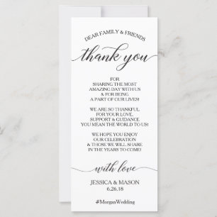 Wedding Thank You Place Card - Classic Script