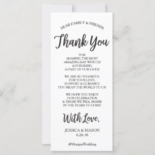 Wedding Thank You Place Card - Hello Script