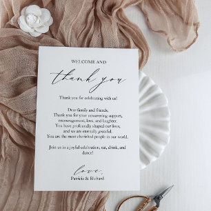 Wedding Thank You Place Card Minimalist 