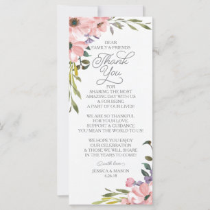 Wedding Thank You Place Card - Tea Rose