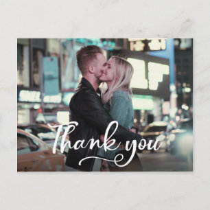 Wedding Thank you postcard modern hand lettered