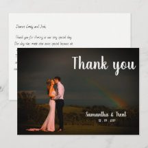 Wedding Thank You Postcard - Rainbow