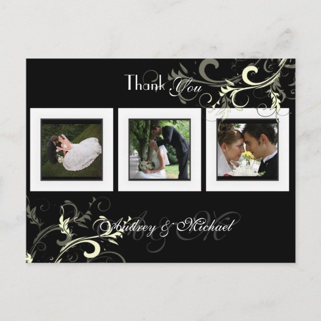 Wedding Thank you postcards insert your photos (Front)