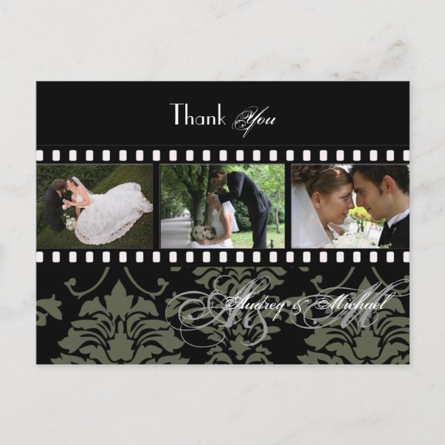 Wedding Thank you postcards insert your photos (Front)