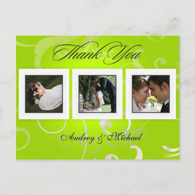 Wedding Thank you postcards insert your photos (Front)