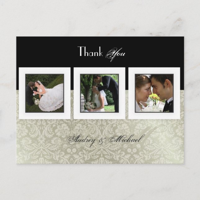 Wedding Thank you postcards insert your photos (Front)
