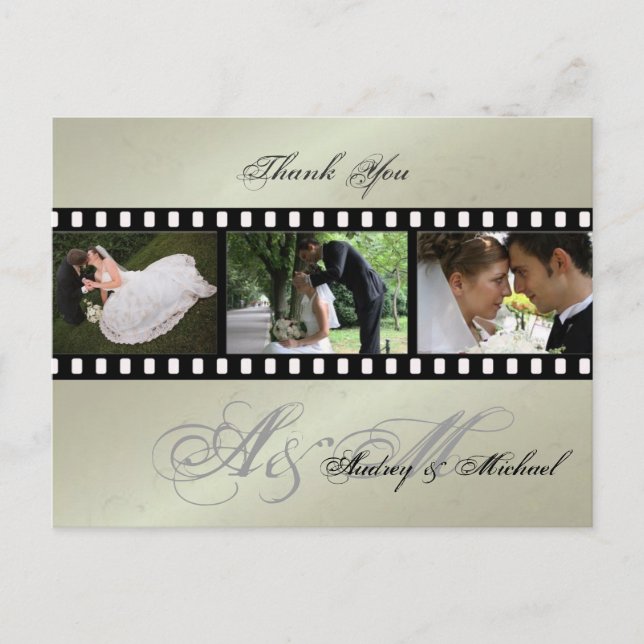 Wedding Thank you postcards insert your photos (Front)