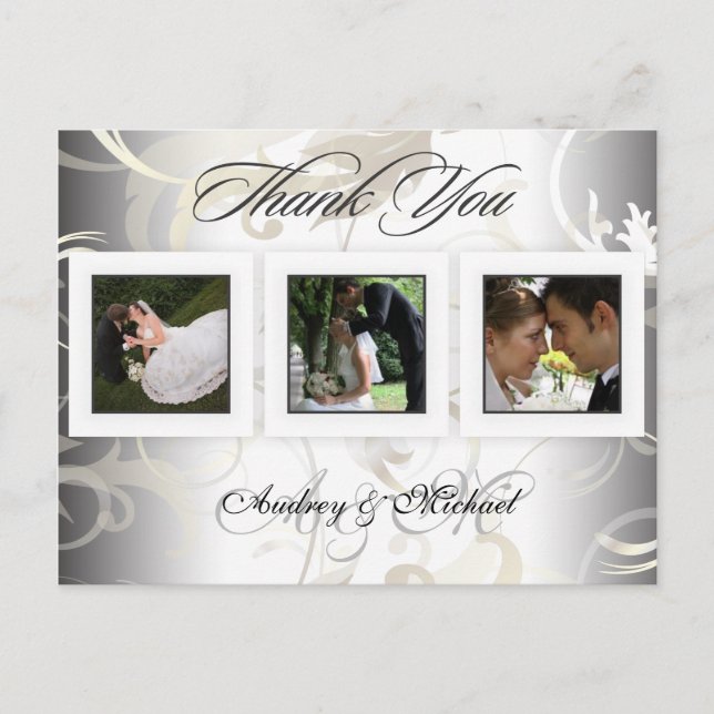 Wedding Thank you postcards insert your photos (Front)