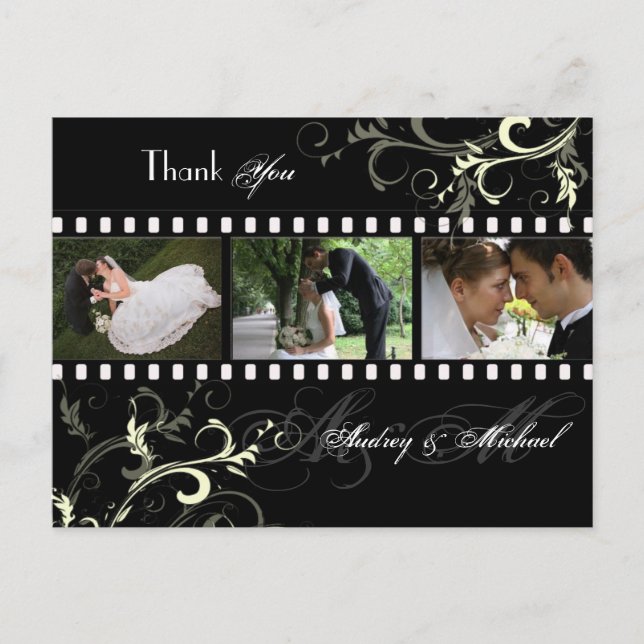 Wedding Thank you postcards insert your photos (Front)