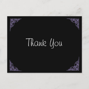 Wedding Thank You Purple Corners Postcard