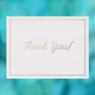 Wedding Thank You, Rose Gold, Message Foil Holiday Postcard