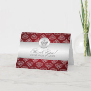 Wedding "Thank you" Royal Crown Red Thank You Card