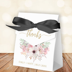 Wedding Thank You Rustic Pink Floral Favour Boxes