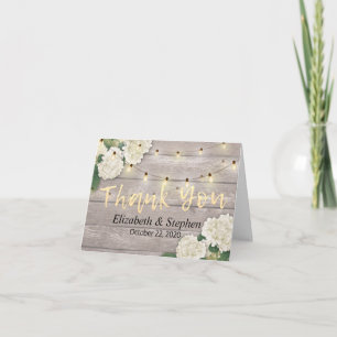 Wedding Thank You Rustic Wood Floral String Lights