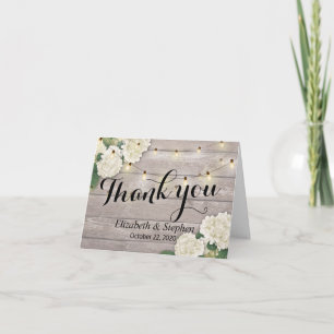 Wedding Thank You Rustic Wood Floral String Lights