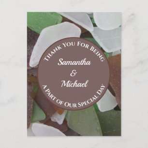 Wedding Thank You Sea Glass Beach Ceremony Postcard