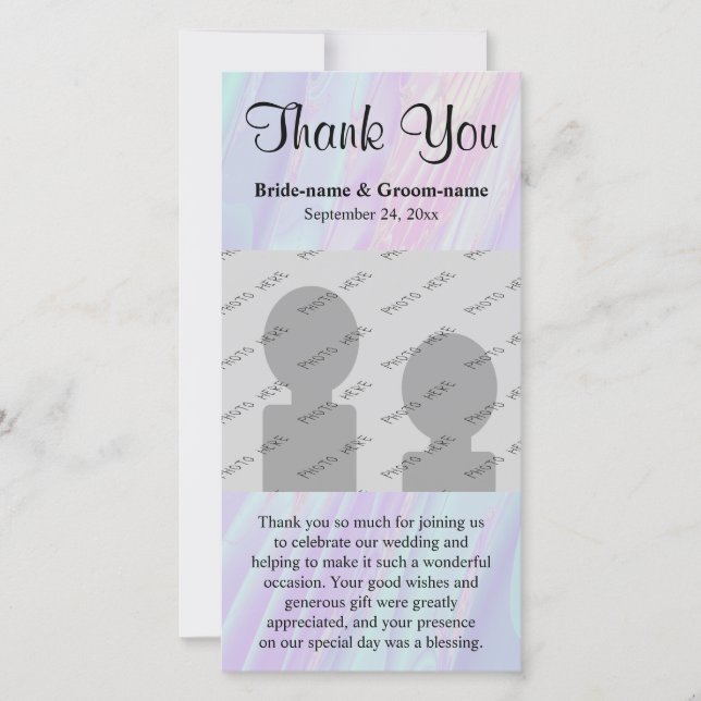 Wedding Thank You. Seashell Style Pattern. You Card (Front)