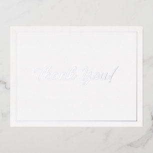 Wedding Thank You, Silver, Message Foil Holiday Postcard