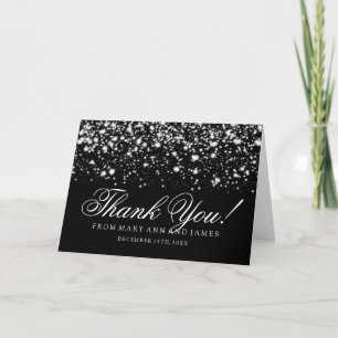 Wedding "Thank you" Silver Midnight Glam Thank You Card