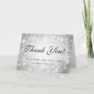 Wedding "Thank you" Silver Winter Wonderland Thank You Card