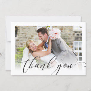WEDDING THANK YOU simple overlay photo elegant