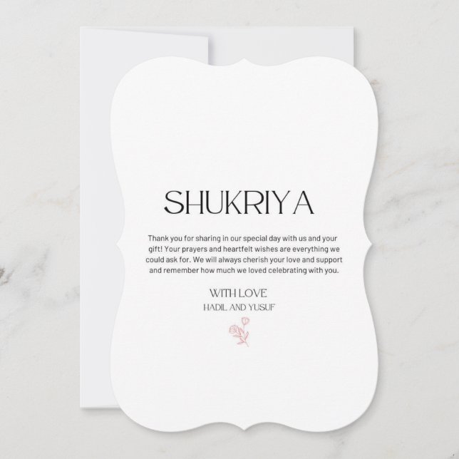 Wedding, Thank you, South Asian, Indian Wedding Invitation (Front)