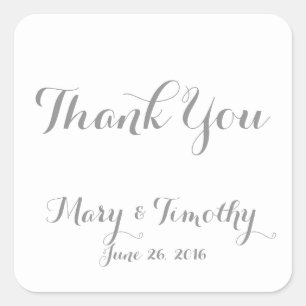 Wedding Thank You Square Sticker