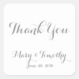 Wedding Thank You Square Sticker