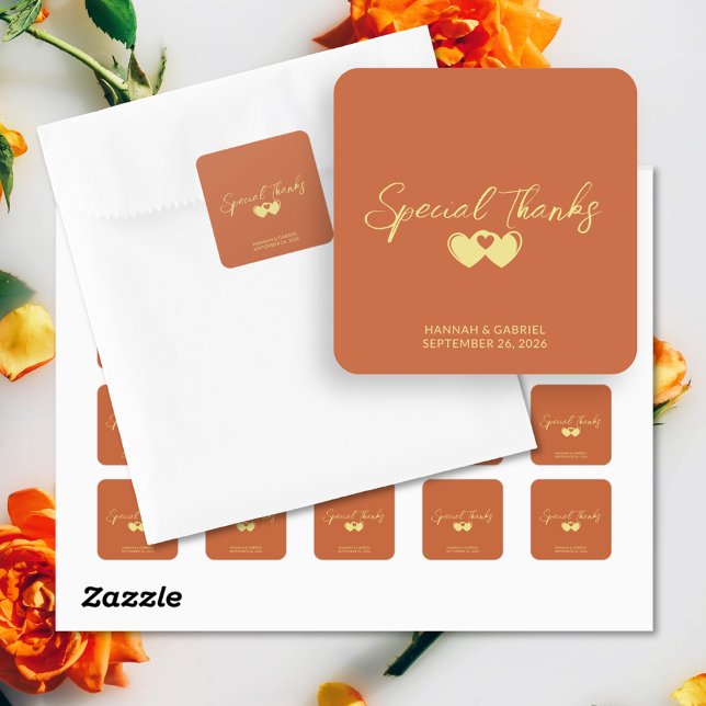 Wedding Thank You Square Sticker (Wedding Thank You Square Sticker)