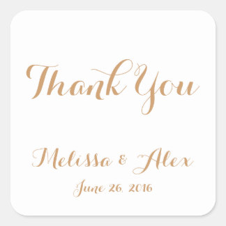 Wedding Thank You Square Sticker