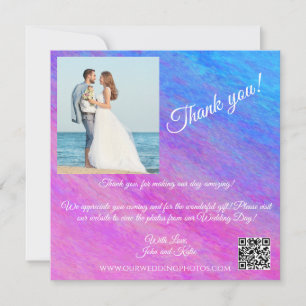 Wedding Thank You- Stardust Sea-Photo and QR Code Invitation