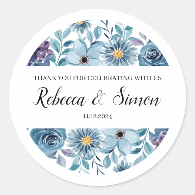 Wedding Thank You Stickers Greenery (Front)