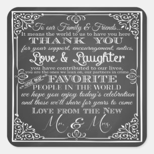 Wedding Thank you stickers Mr & Mrs favor