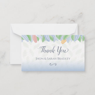 Wedding Thank You - Vectorial Tulip With Leaves Card