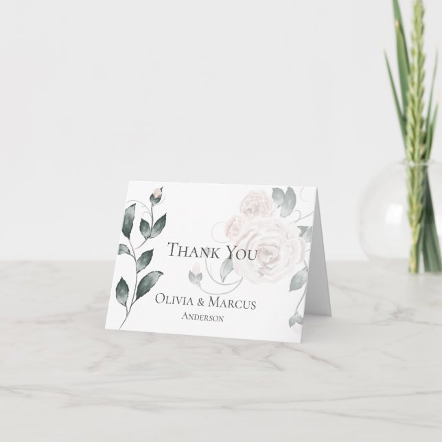 Wedding Thank You  |  Watercolor Dusty Rose Pink (Front)