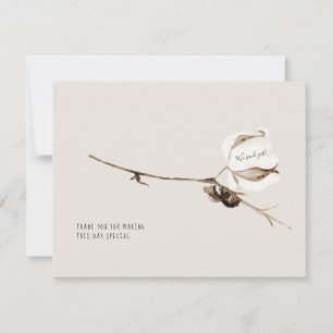 Wedding Thank You We said Yes Simple Cotton Cream Card