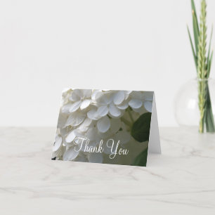 Wedding Thank You White Lime Hydrangea Blank Cards